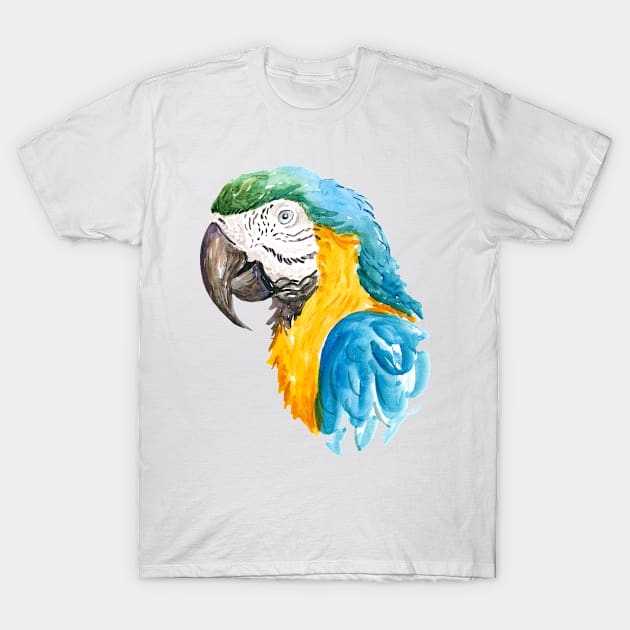 Blue and Gold Macaw T-Shirt by RJDaae